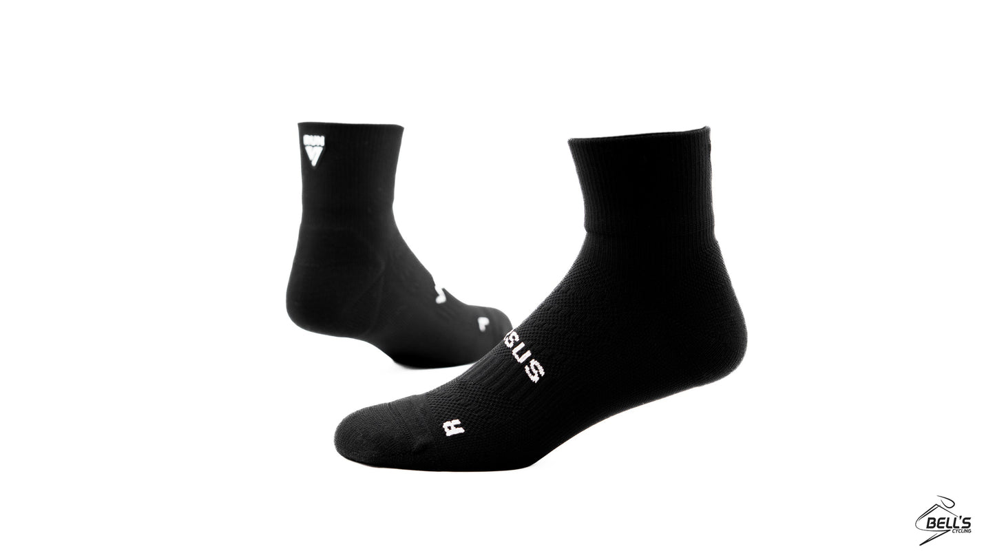 Black RUN Running Quarter Socks