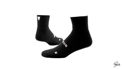 Black RUN Running Quarter Socks