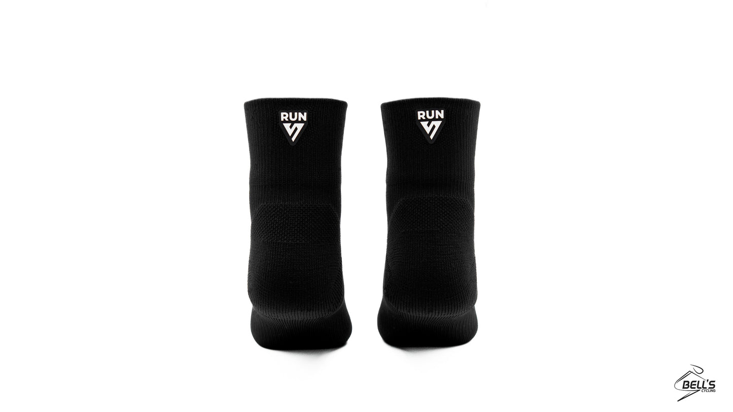 Black RUN Running Quarter Socks