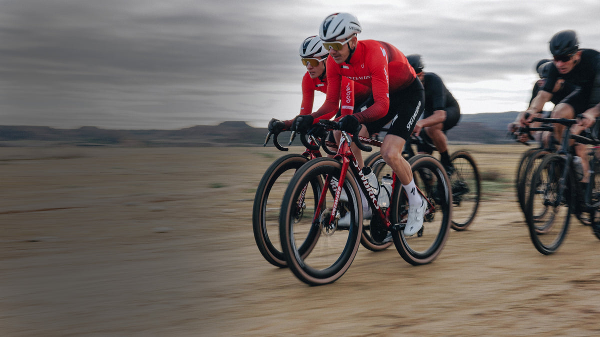 Riders on Specialized Crux 5 gravel bikes