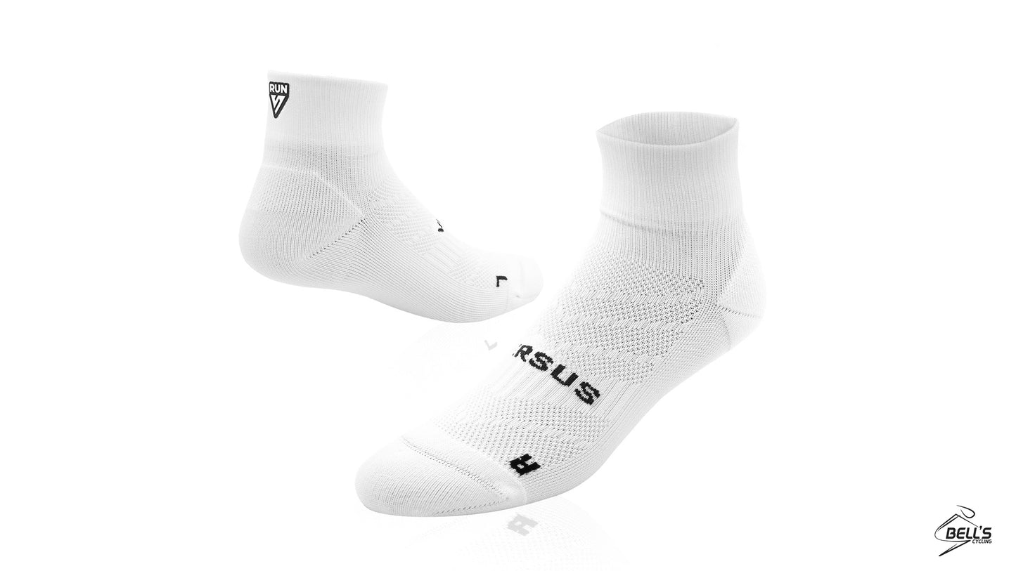 White RUN Running Quarter Socks