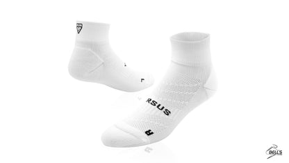 White RUN Running Quarter Socks