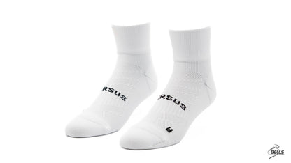 White RUN Running Quarter Socks