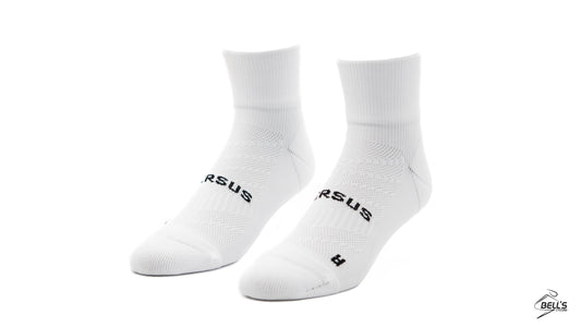 White RUN Running Quarter Socks