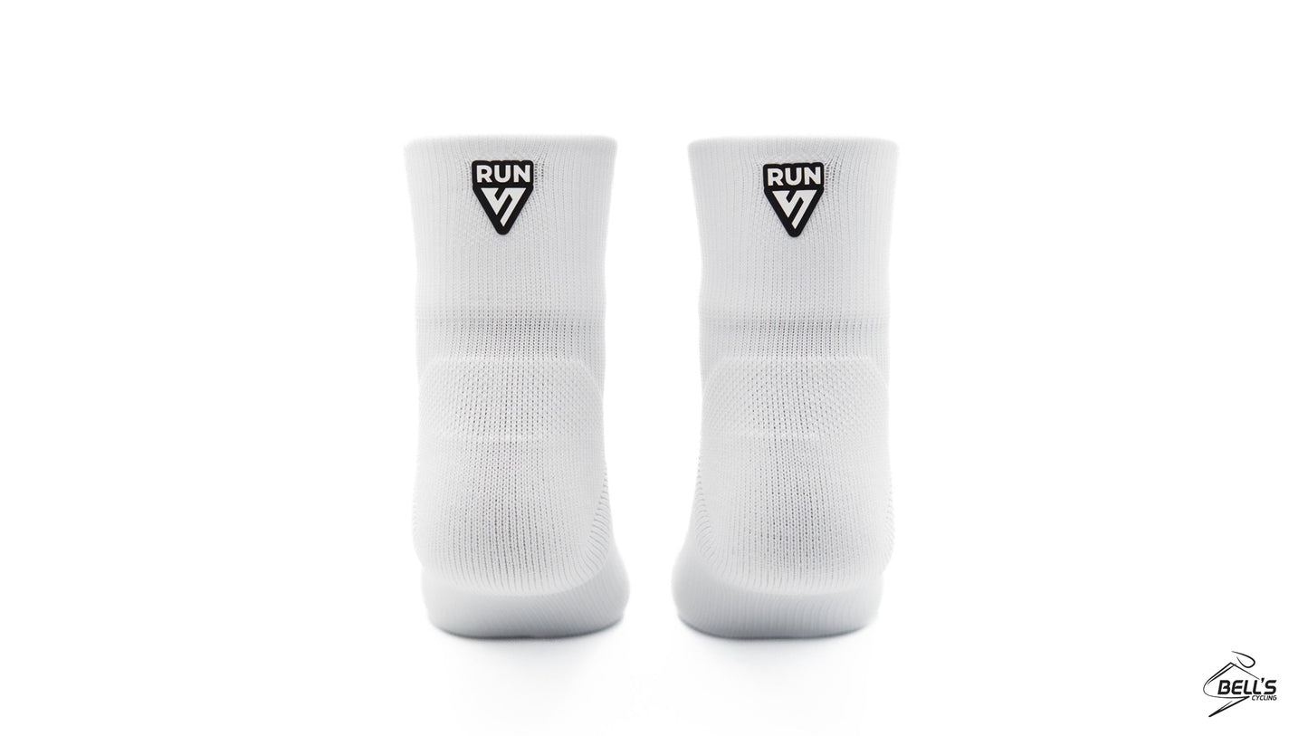 White RUN Running Quarter Socks