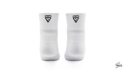 White RUN Running Quarter Socks