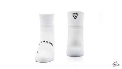 White RUN Running Quarter Socks