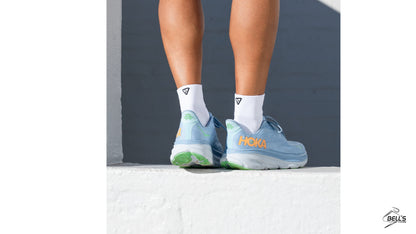 White Running Quarter Socks